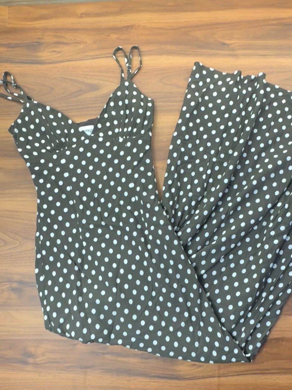 Princess Polly Jorjana Maxi Dress Brown / White Polka Dot - Picture 2 of 4